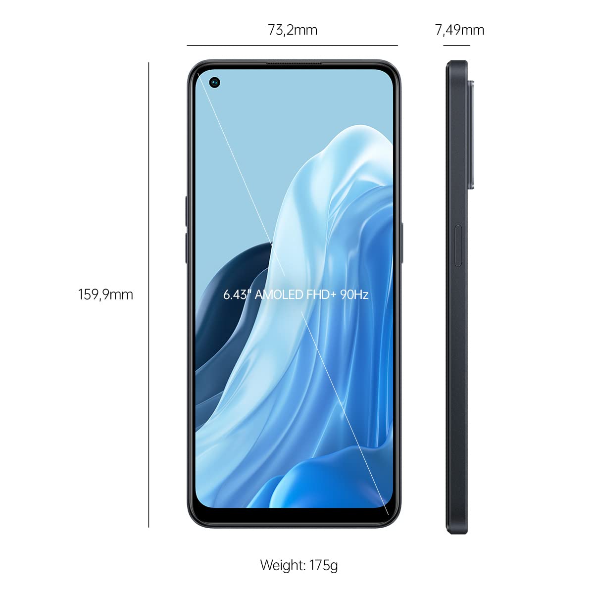 OPPO Reno7 Smartphone, Qualcomm® Snapdragon™ 680 4G, 6.43“AMOLED